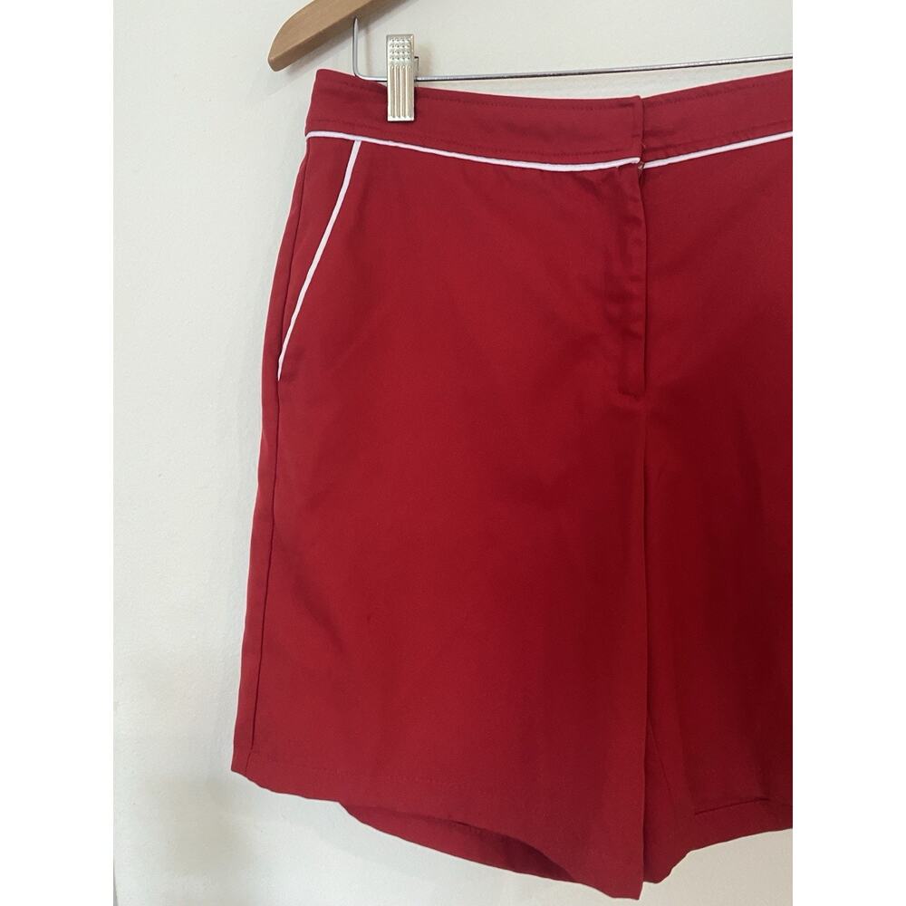 Izod Golf Womens Sz 8 Cherry Red Stretch Flat Front Performance Golf Shorts - Picture 4 of 7